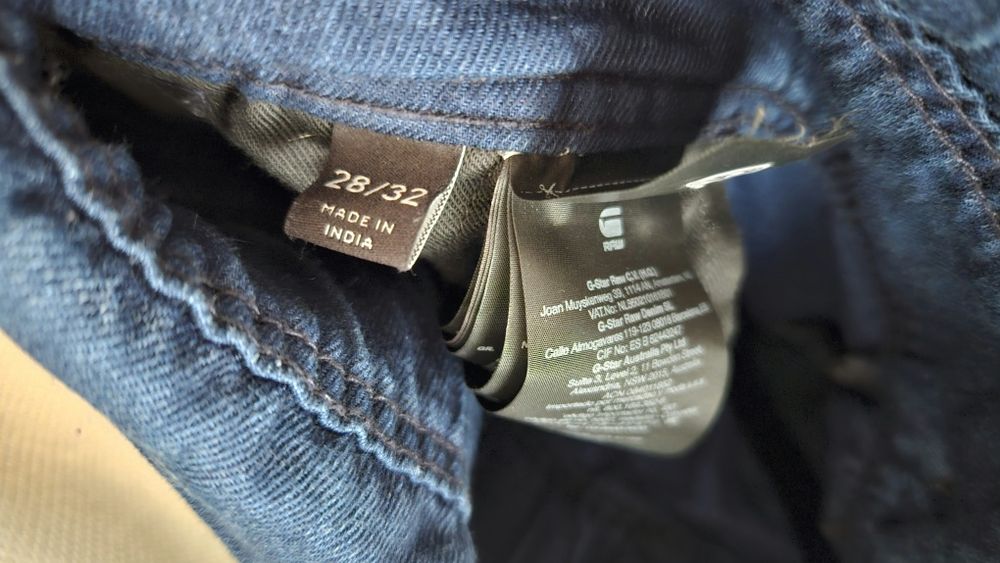 RAW piękne granatowe spodnie proste cargo baloon 28/32 kieszenie guzik