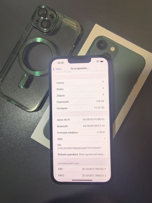 iPhone 13 - pełen zestaw | stan b.db | kondycja baterii 86%