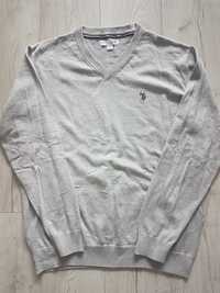 Sweter jak nowy U.S. Polo Assn. szary, r. XL