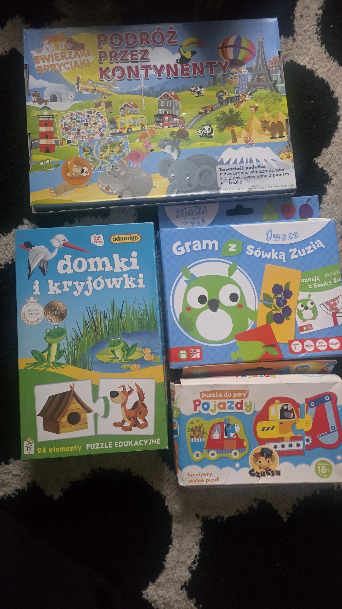 Doni i kryjowii admingo gra edukacyjna puzzle pojazdy sówka