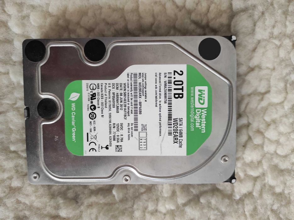 Dysk WD 3.5, 2TB - uszkodzony ale działa