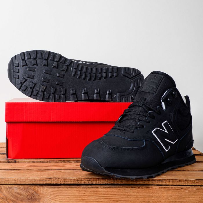 (1630) Зимові кросівки черевики New Balance 574 чорні (41-46) nb NB нб