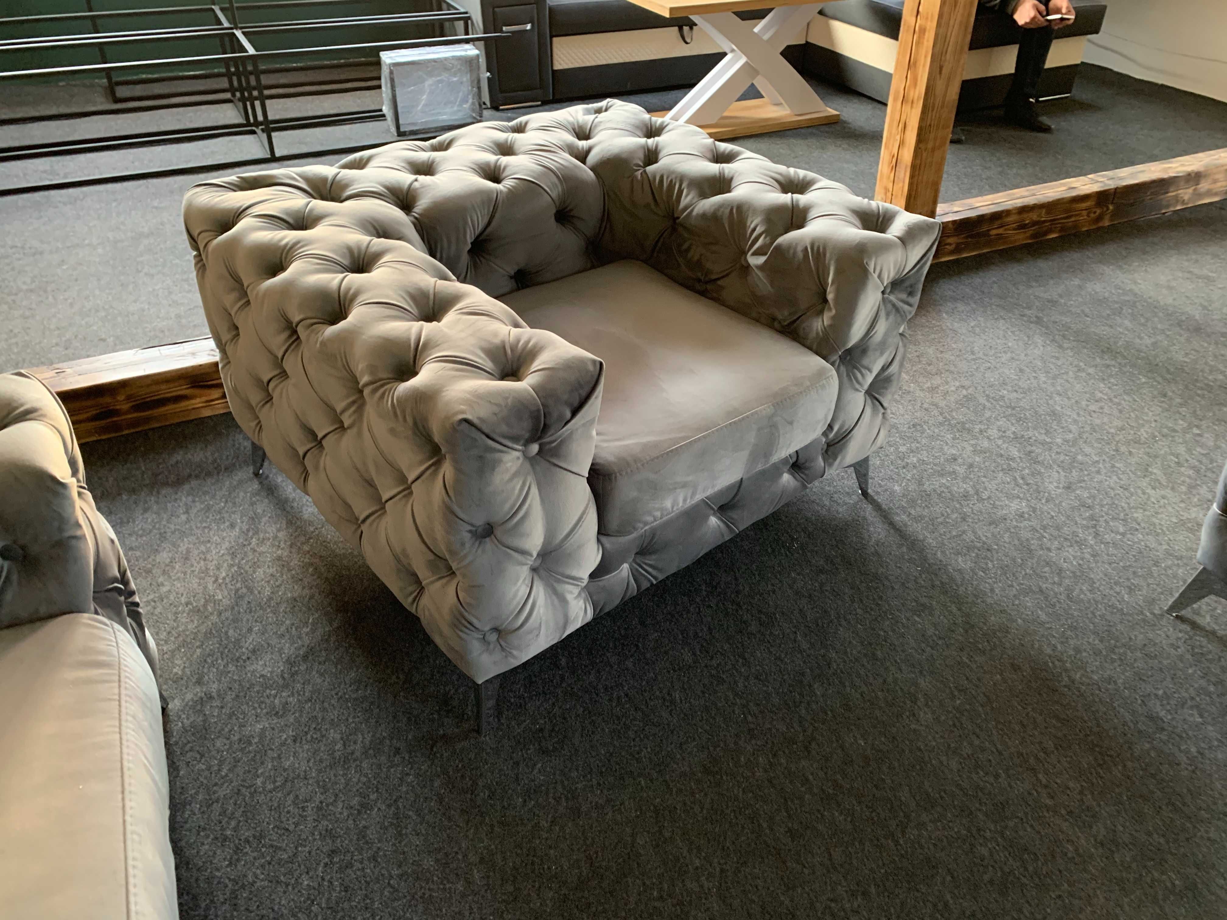 Zestaw Chesterfield Premium 3+2+1+Pufa