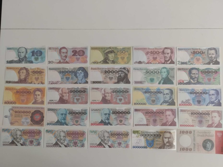 POLSKA zestaw 25 sztuk banknotów z PRL-u