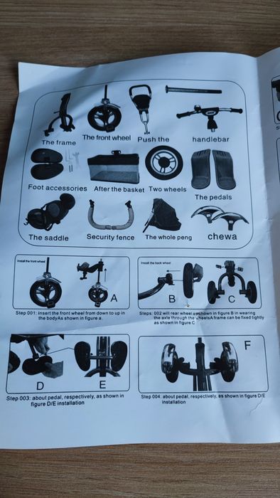 Spacerówka trójkołowa fioletowa z pedałami