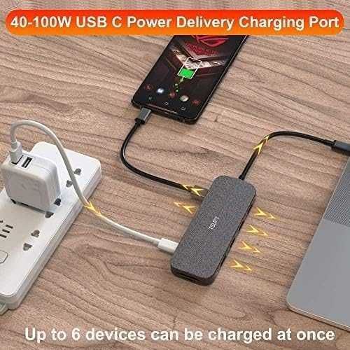 TSUPY Hub USB C owinięty tkaniną 10 w 1 typ C Dongle