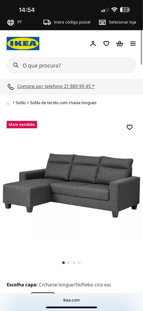 Sofa ikea muito limpo e em bom estado