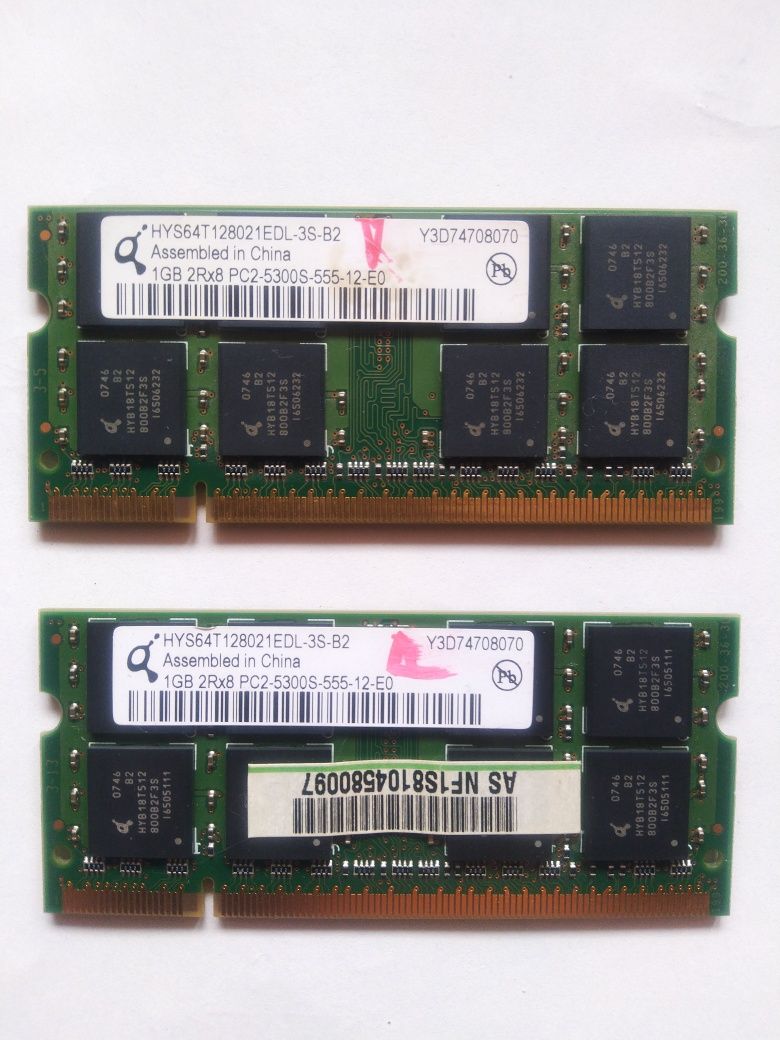 Ноутбук комплект памяти DDR2 2*1 Gb