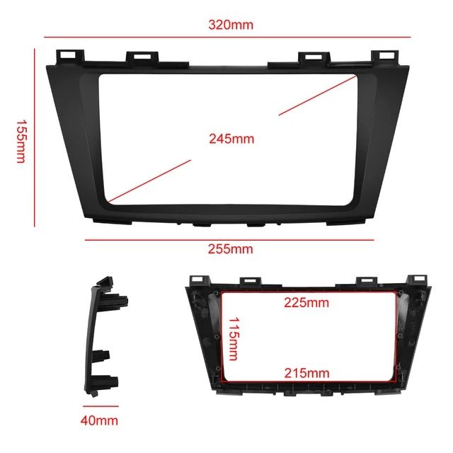 Moldura para rádio 2din 9 polegadas MAZDA 5 2011 a 2013 Com cabos NOVO