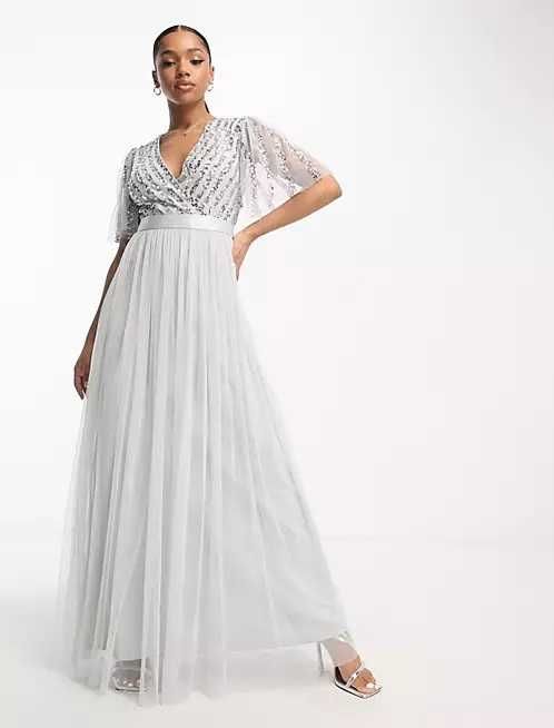 Maya Bridesmaid balowa sukienka maxi z cekinami M/L wartość 800zł NOWA