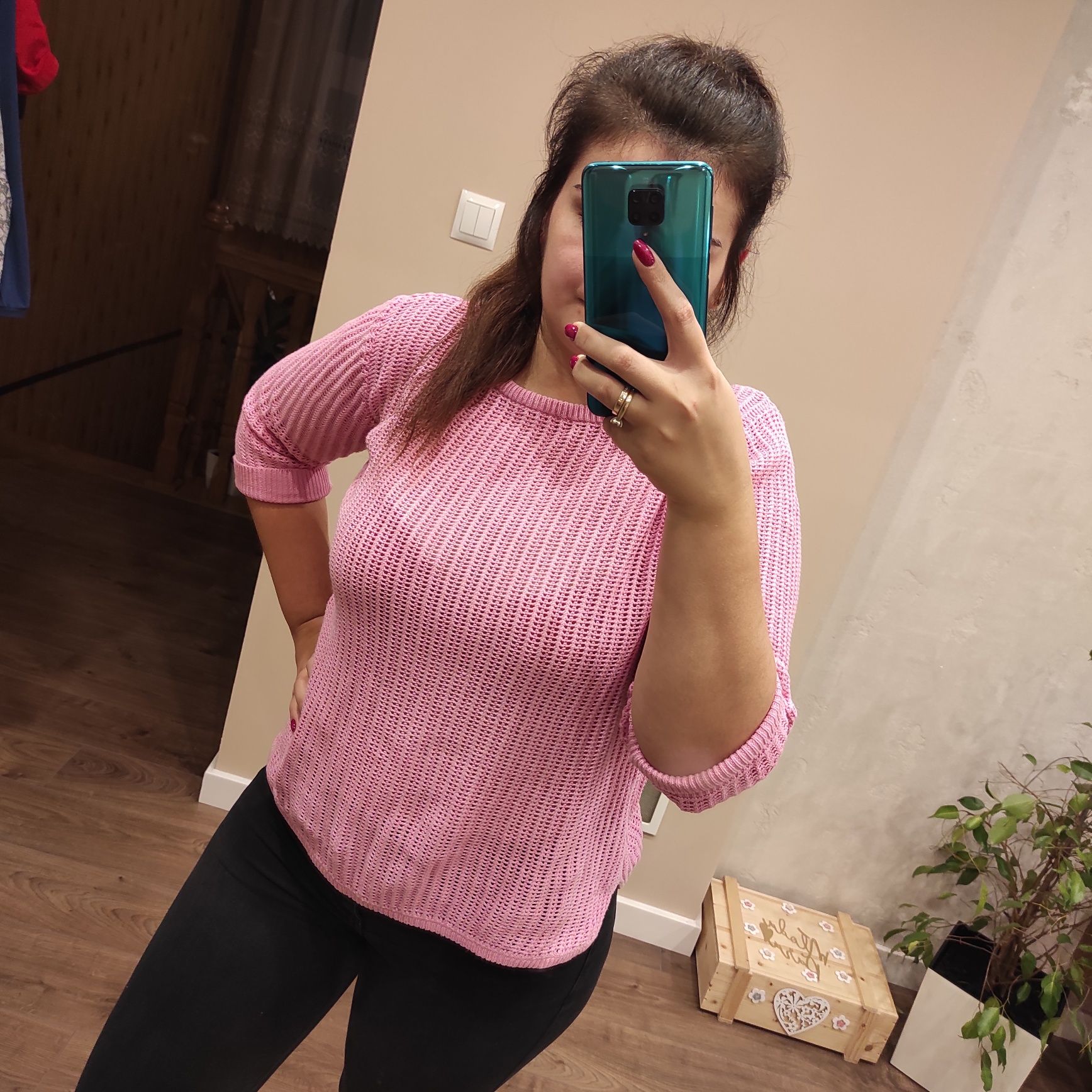 Różowy Sweter Oversize