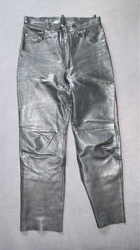 Spodnie ze skóry skórzane pas 37 cm, długość 99 cm