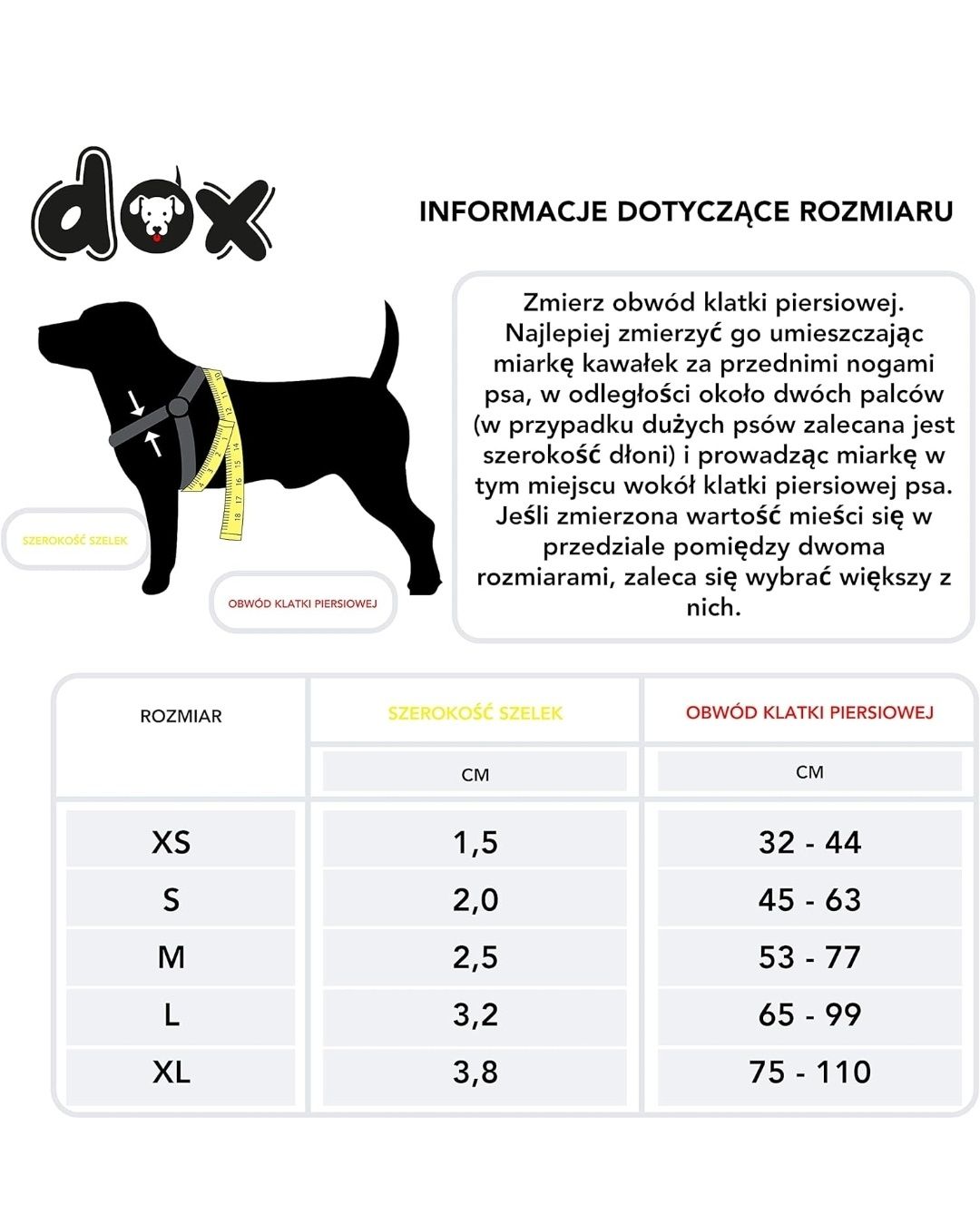 Uprząż dla psa rozmiar S