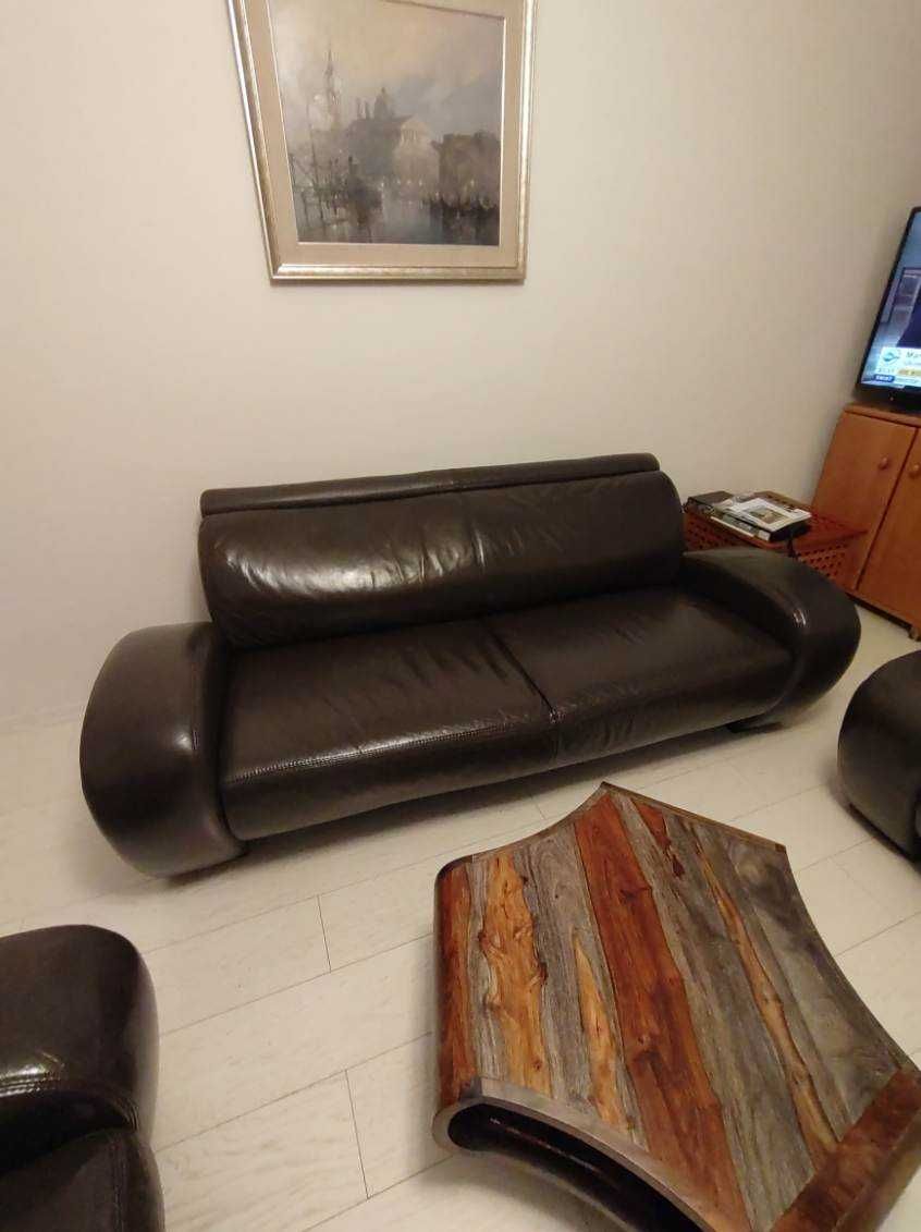 Zadbany komplet skórzany firmy Etap - Sofa ,  kanapa + 2 fotele