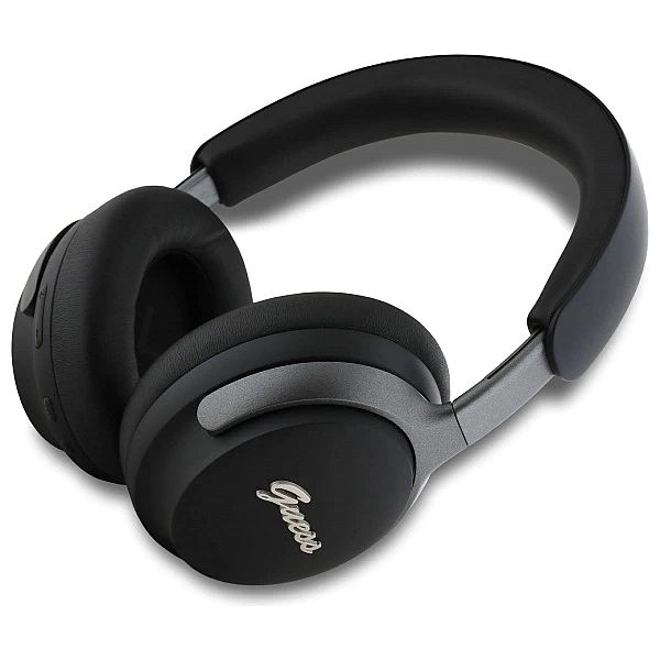 Słuchawki nauszne Bluetooth Guess Metal Script Logo ANC - czarne