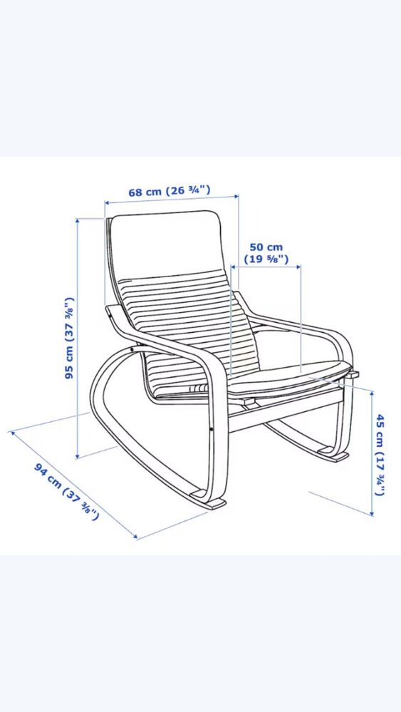 POÄNG Krzesło drewniane bujane IKEA