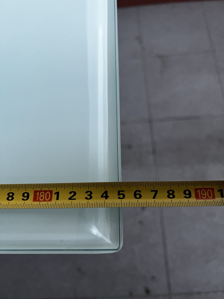 Mesa toda em inox com vidro temperado