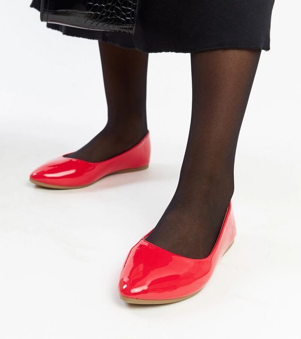 Czerwone lakierowane baleriny Brankica