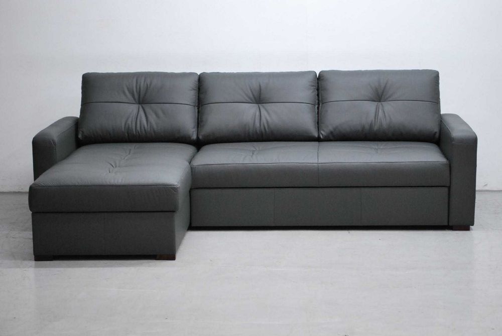 FAB 6492 skóra naturalna narożnik funkcja spania pojemnik rogówka sofa