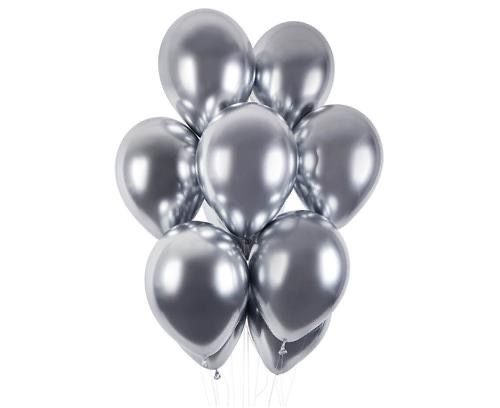 Balon Party Deco klasyczny srebrny 10 szt.