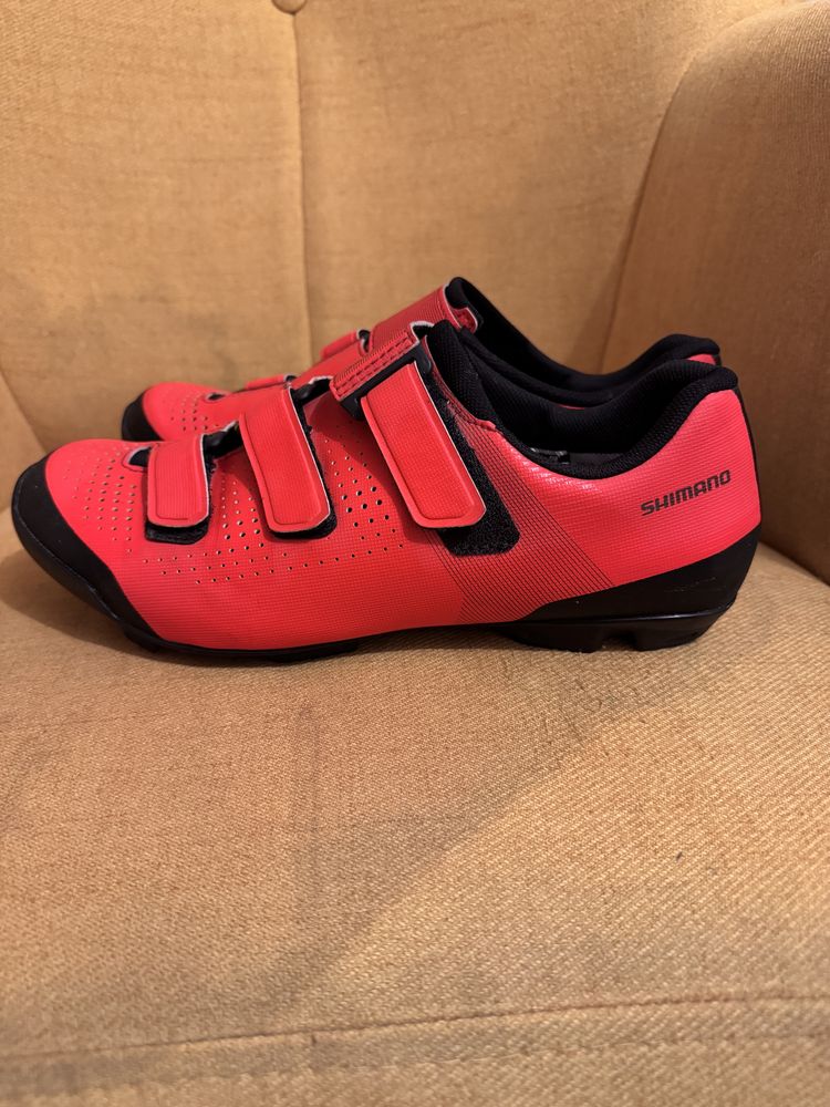 Buty wpinane SPD Shimano MTB SH-XC100 XC1 czerwone