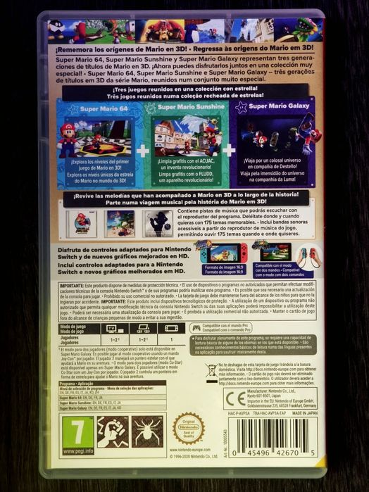 Nintendo Switch Super Mario 3D All Stars Jogo não disponível nas Lojas