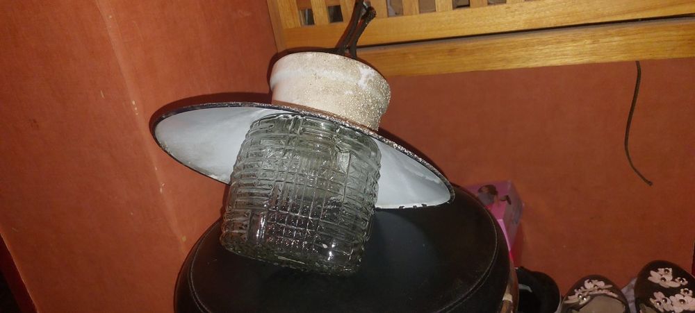 Lampa ceramiczna fabryczna,  loft, Prl