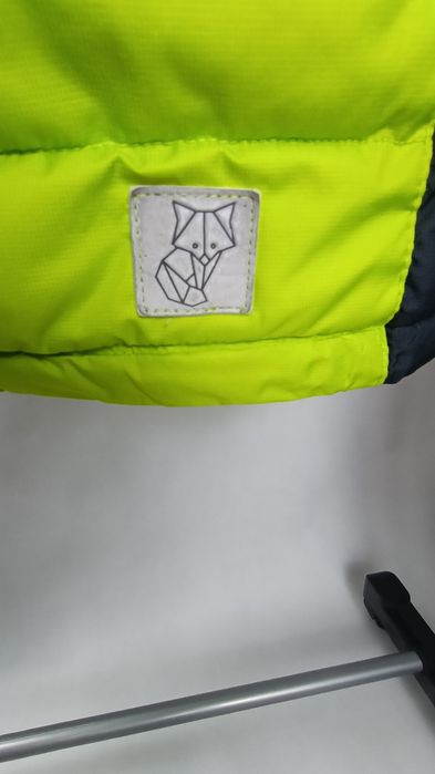 Zielono-czarna chłopięca kurtka z kapturem na zimę Kiki&Koko r.116-122