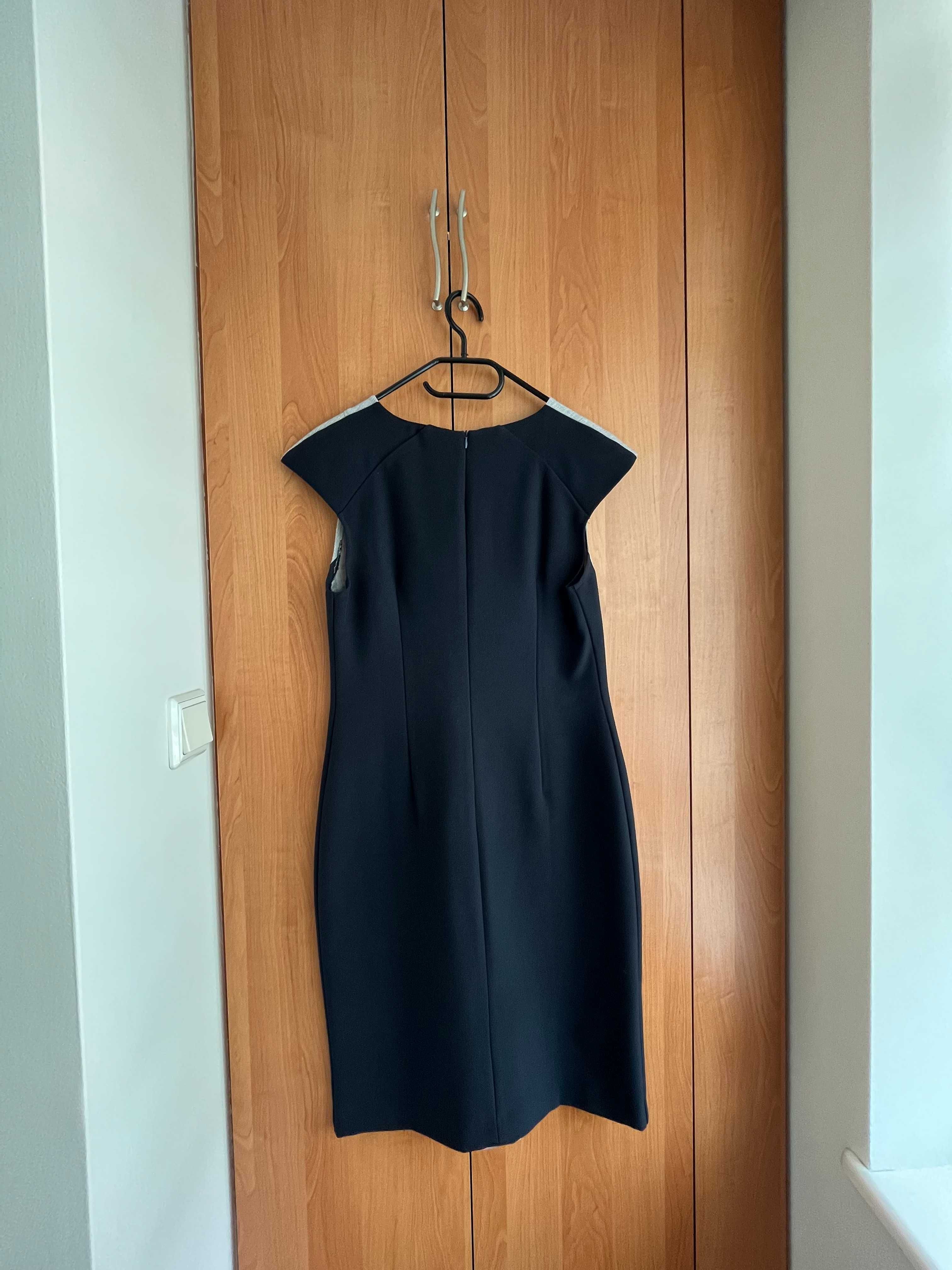Sukienka suknia siwo-granatowa JAK NOWA Quiosque 38 M