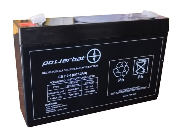 Akumulator żelowy Powerbat Cb 7,2, 6 6v 7,2Ah