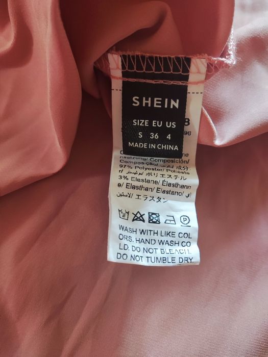 Sukienka satynowa rozkloszowana wiązanie na plecach Shein S