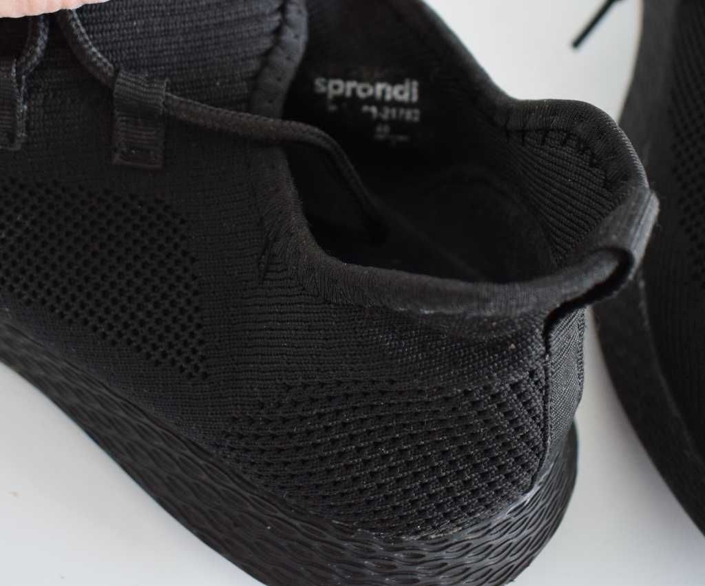 Sprandi lekkie buty czarne unisex sneakersy 40