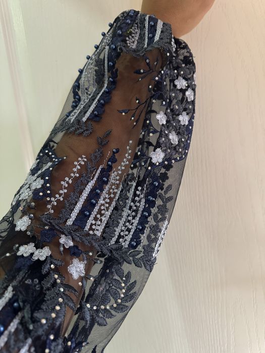Piękna suknia 38 rozmiar granatowa świąteczna elegancka