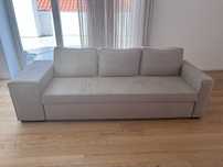 Sofá cama bege 240x87cm