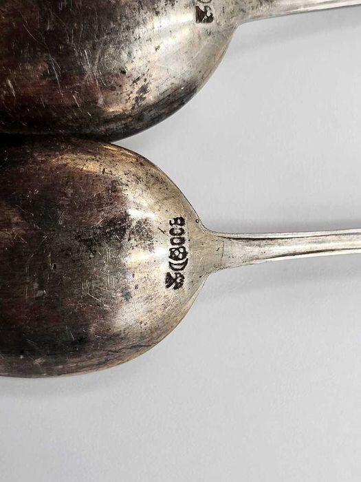 Srebrne łyżeczki 6szt komplet Gebrüder Petersfeldt NIEMCY pr800 srebro