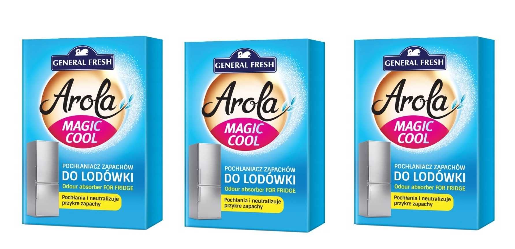 3x AROLA General Fresh Pochałaniacz zapachów do Lodówki