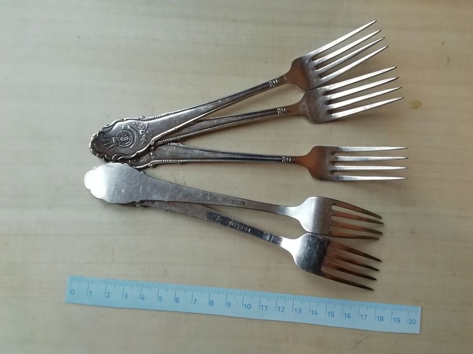 Komplet widelców sygnowane platerowe