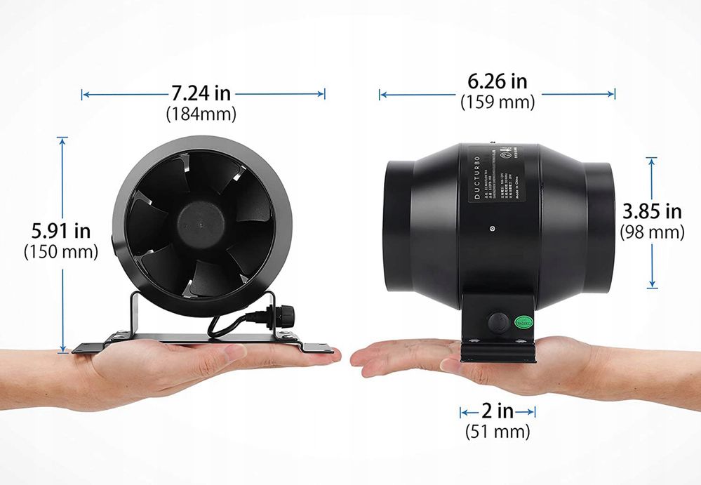 Wentylator kanałowy fi 100 z płynną regulacją obrotów 275m/h