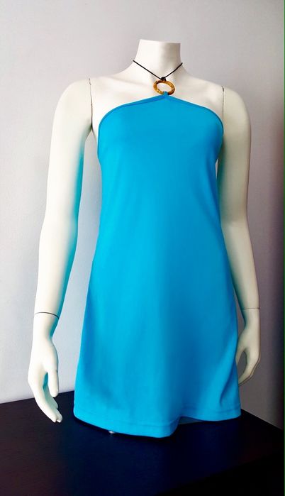 Vestido Curto azul turquesa