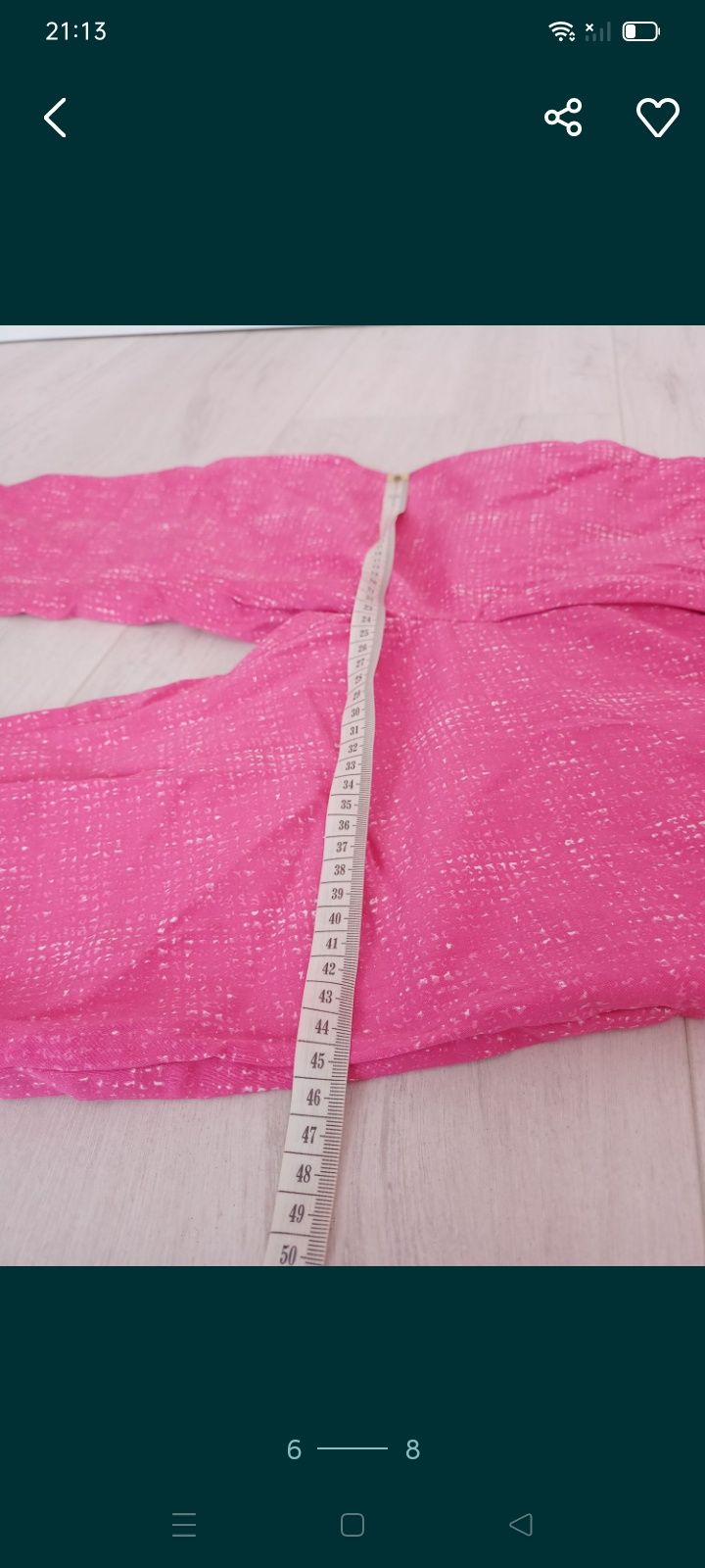 Cygaretki 34 XS S spodnie damskie bawełna chinosy różowe H&M bawełnian