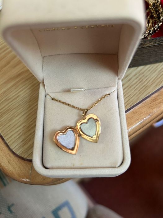 14k gold filled, 18” heart locket.