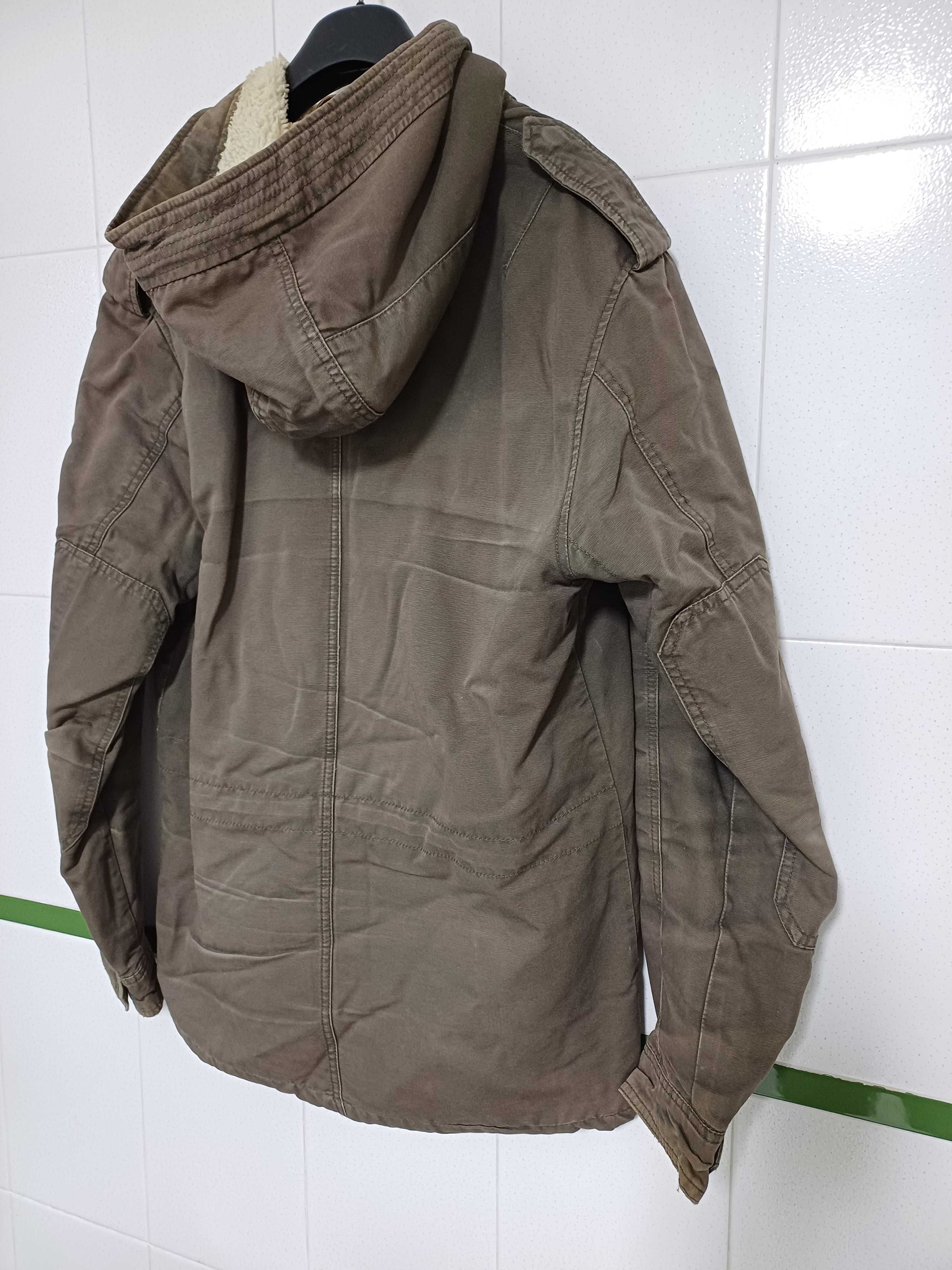 Casaco de ganga verde com capuz H&M M