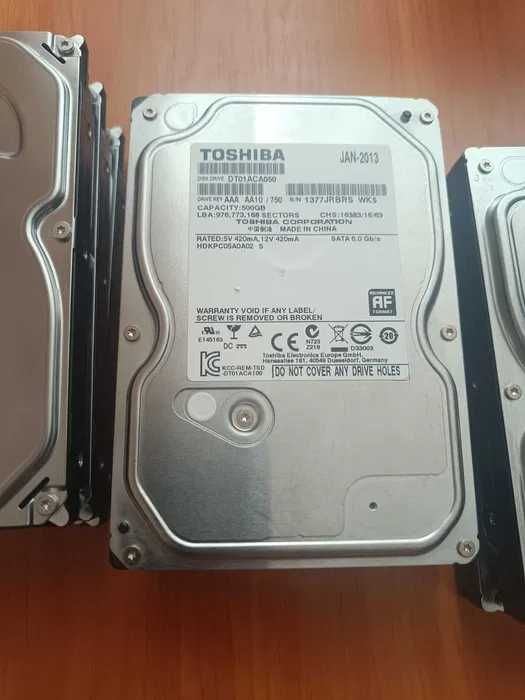 Жорсткі диски 500Gb: Hitachi, Siagate, Toshiba