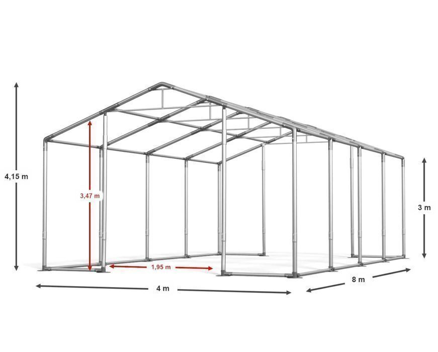 Hala Namiotowa CAŁOROCZNA 4x8x3m Namiot Magazynowy WINTER 600g DAS