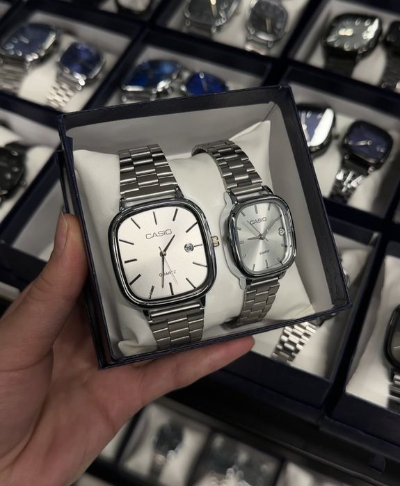 Часы Касио парные, мужские и женские часы Casio в подарочной упаковке