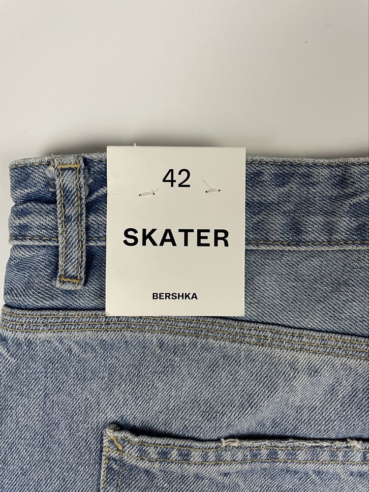 Шорти Bershka Jorts Skater Fit (W30 / W31 / W32) сині широкі чоловічі