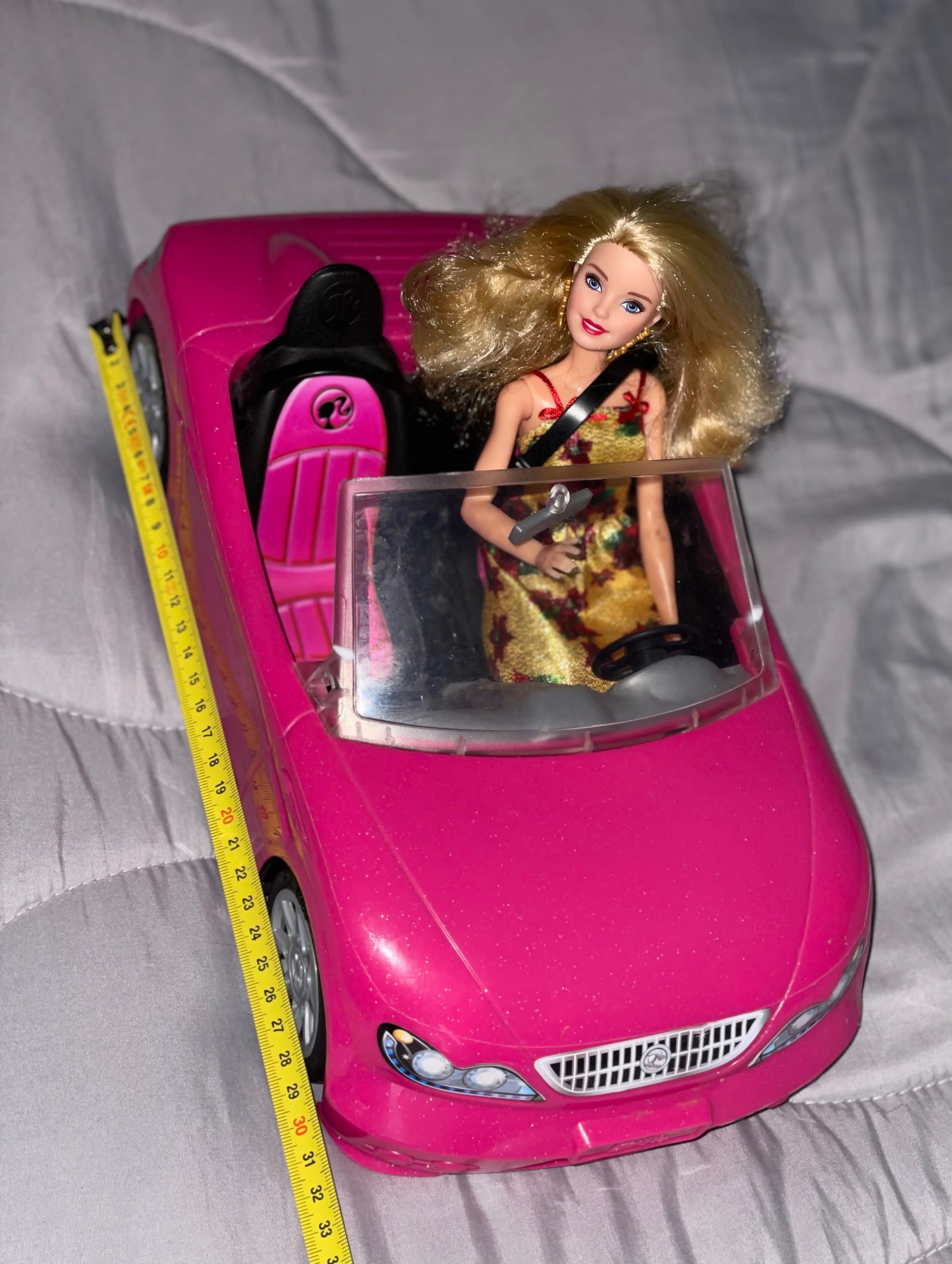 Auto Barbie różowe kabriolet auto samochód duży + lalka