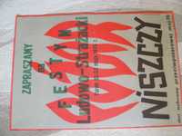 Plakat FESTYN Ludowo - strazacki   TUREK 22 maja 1975 PRL
