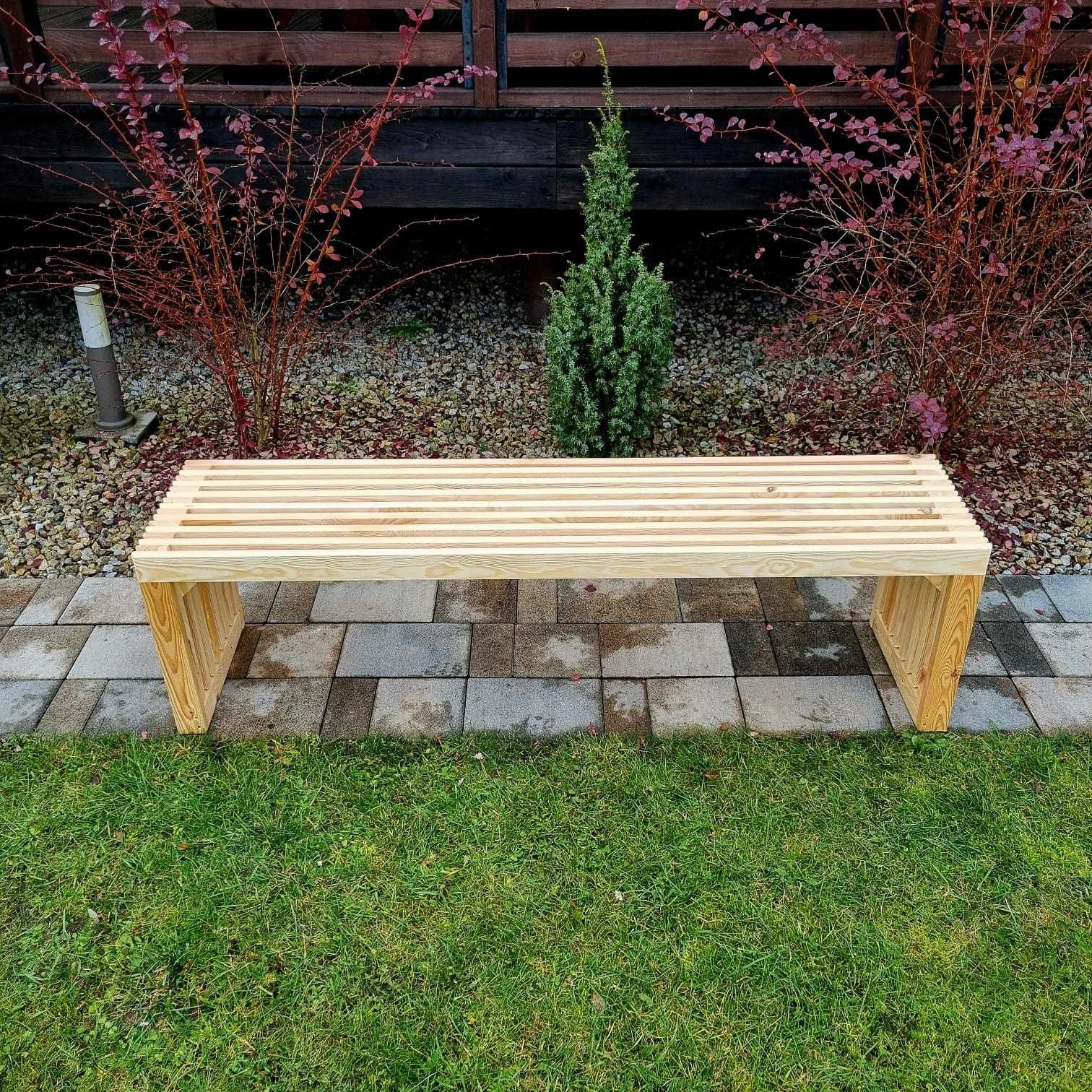 Ławka lamelowa drewniana, ławka ogrodowa, siedzisko drewniane 120cm