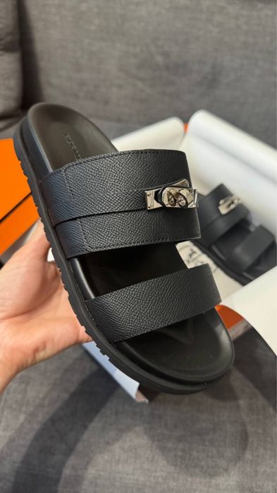 Шлепки Hermes натуральна шкіра